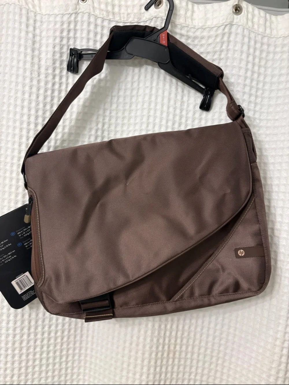 HP Brown Nylon Messenger Bag with Adjustable Strap